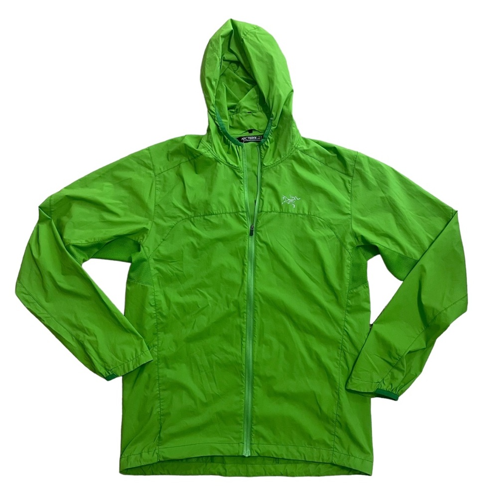 Arc'teryx Incedno Hoodie Jacket Full Zip Lightweight Packable Lime Green Sz M